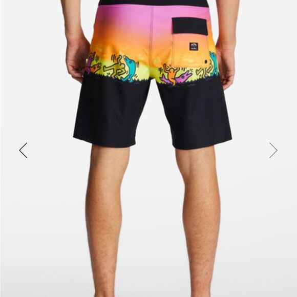Billabong NWT Keith Haring Dolphin Dance Airlite Performance Boardshorts! - Picture 2 of 10